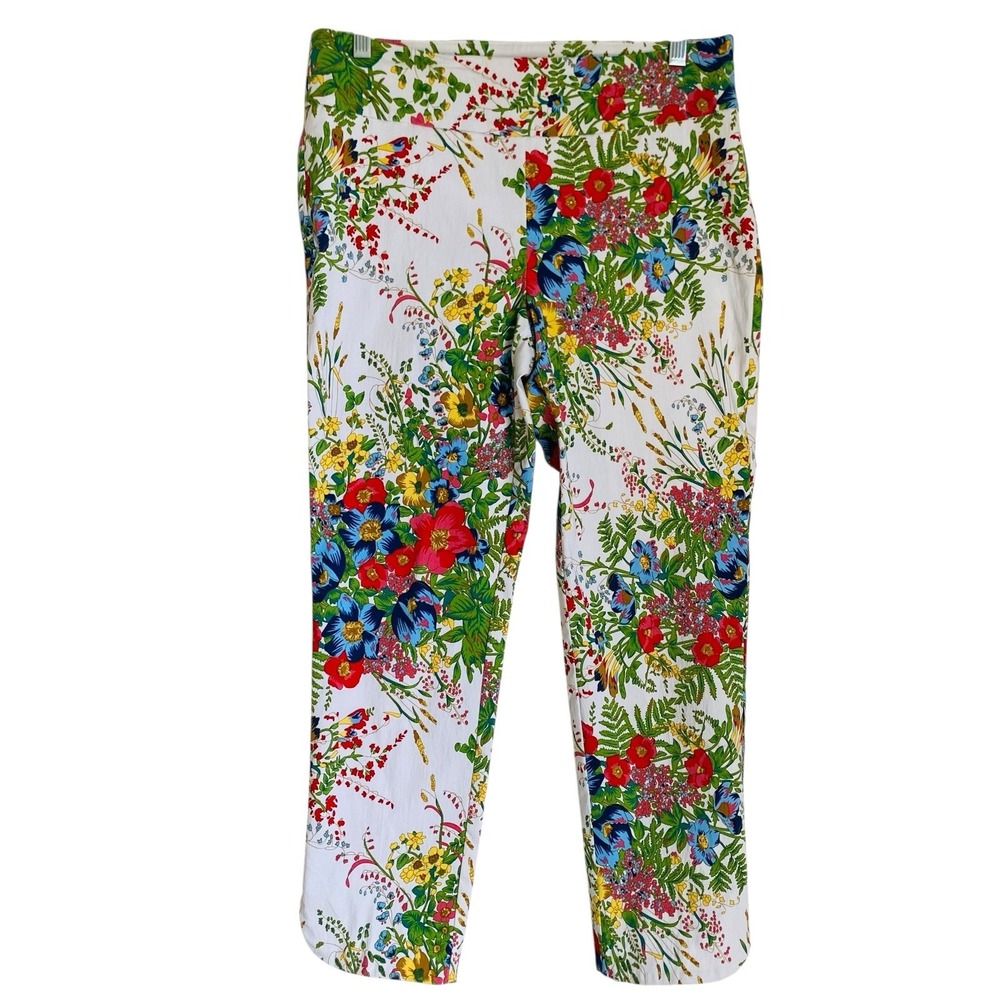 Soft Surrounding Pants Women PM Floral Flower Stretch Spring Casual Travel